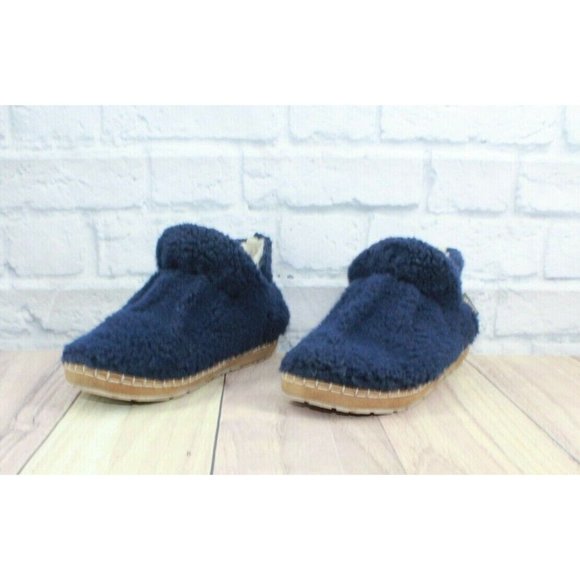 LL Bean Blue Pile Fleece Cozy Slipper Booties Size 9 M - Picture 2 of 10